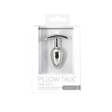Анальная пробка Pillow Talk Sneaky Luxurious Stainless Steel Anal Plug с кристаллом Swarovski SO7753 фото