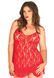 Сорочка беби-долл Leg Avenue Rose Lace Flair Chemise Red, Queen Size SO9103 фото 1
