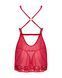 Прозрачная сорочка бэби-долл Obsessive Lacelove babydoll & thong XL/2XL Red, кружево, стринги SO8648 фото 4