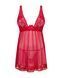 Прозрачная сорочка бэби-долл Obsessive Lacelove babydoll & thong XL/2XL Red, кружево, стринги SO8648 фото 3