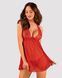 Прозрачная сорочка бэби-долл Obsessive Lacelove babydoll & thong XL/2XL Red, кружево, стринги SO8648 фото 1