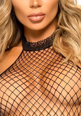Эротический сетчатый бодистокинг Leg Avenue Racer neck bodystocking Black SO9157 фото
