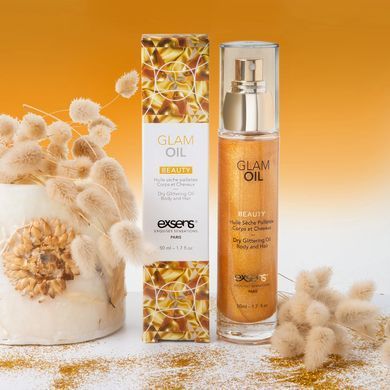 Масло для тела с блеском EXSENS Glam Oil 50мл, с маслом миндаля, без парабенов и феноксиэтанола SO2363 фото