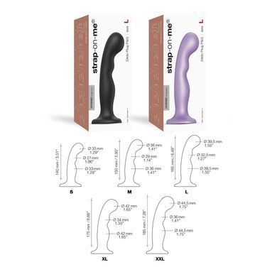 Насадка для страпона Strap-On-Me Dildo Plug P&G Lilas Metallic L SO9004 фото