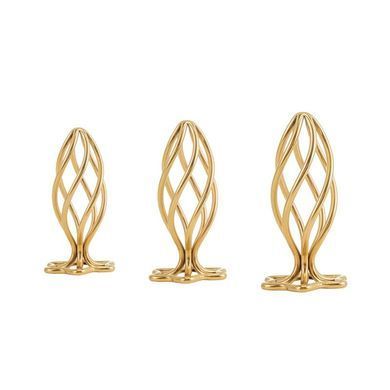 Анальная пробка LOCKINK SEVANDA Hollow Spiral Golden Metal Anal Plug - M size SX0883 фото