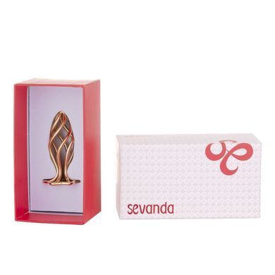 Анальная пробка LOCKINK SEVANDA Hollow Spiral Golden Metal Anal Plug - M size SX0883 фото