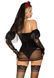 Эротический костюм черной невесты Leg Avenue Heartbreak Bride M, боди, рукава, вуаль, чокер SO9209 фото 2