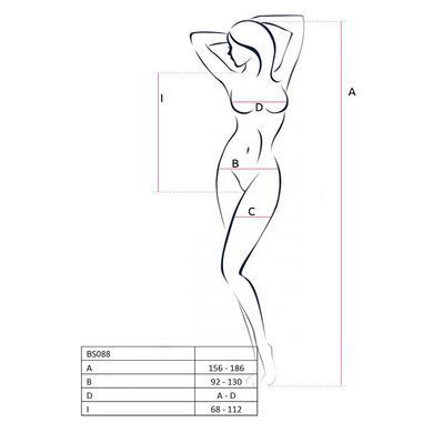 Бодистокинг с декольте Passion BS088 white, имитация корсетной шнуровки SO6384 фото