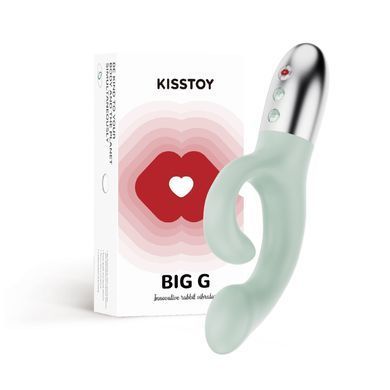 Вибратор-кролик для точки G KISTOY Big G Green, изогнутый отросток, автоматический подогрев SO9991 фото