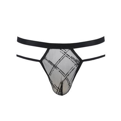 Мужские прозрачные стринги Passion 029 THONG COLLIN L/XL Black, сетка SO7558 фото
