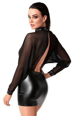 Платье Noir Handmade F348 Powerwetlook and tulle dress - XXL SX2093 фото