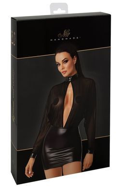 Платье Noir Handmade F348 Powerwetlook and tulle dress - XXL SX2093 фото