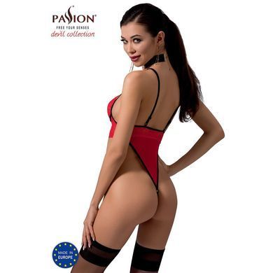 Боди с высоким вырезом бедра Passion Exclusive AKITA BODY S/M, red PS24202 фото