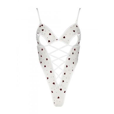 Эротическое боди с рисунком Passion LOVELIA BODY S/M, white SO4757 фото