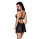 Бэби-долл из эко-кожи и кружева Passion LOONA CHEMISE S/M, black SO5359 фото 2