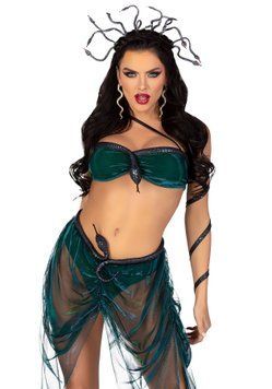 Эротический костюм Медузы Горгоны Leg Avenue Medusa Costume M, топ, юбка, нарукавники, украшения SO9213 фото