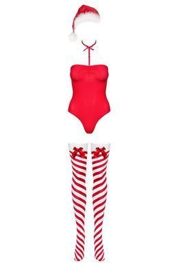 Боди Obsessive Kissmas teddy red L/XL SX1153 фото