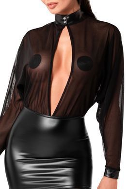 Платье Noir Handmade F348 Powerwetlook and tulle dress - 4XL SX2095 фото