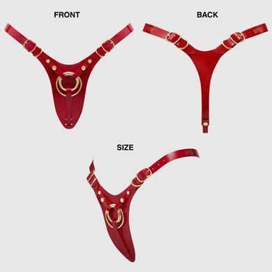 Трусики для страпона Strap-On-Me Leatherette Harness Fabulous - One Size - Red Glossy SX2853 фото