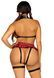 BDSM-костюм ученицы Leg Avenue Harness teddy & skirt L Black, портупея, мини-юбка, экокожа SO8569 фото 2