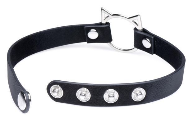 Чокер Master Series Kinky Kitty Ring Slim Choker - Black SX1184 фото