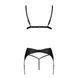 Комплект из эко-кожи Passion MILEY SET L/XL, black, трусики, бюстгальтер, пояс для чулок SO5771 фото 4