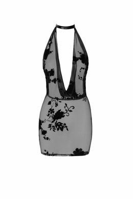 Платье Noir Handmade F313 Mythos, XL, black, прозрачное, мини, открытая спина, декор из стразов SX0318 фото