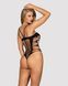Бодистокинг с поперечными вырезами Obsessive B122 teddy S/M/L, черный SO7210 фото 2