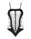 Бодистокинг с поперечными вырезами Obsessive B122 teddy S/M/L, черный SO7210 фото 5