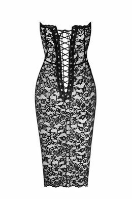 Платье Noir Handmade F301 Catalyst, L, black, миди, кружево, открытые плечи, шнуровка на спине SX0245 фото