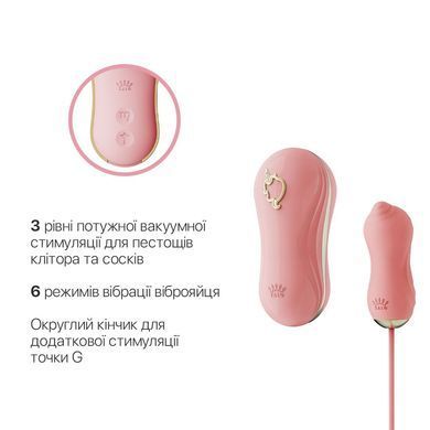 Набор 2в1 Zalo &mdash; UNICORN Pink, виброяйцо + вакуумный стимулятор SO6684 фото