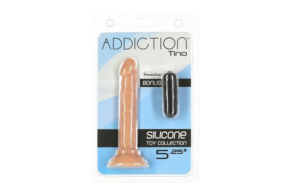 Фаллоимитатор ADDICTION Tino 5.25&Prime; Silicone Dildo, присоска, диаметр 1,9 см, вибропуля в подарок SO7754 фото
