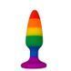 Силиконовая анальная пробка Wooomy Hiperloo Silicone Rainbow Plug M, диаметр 2,9 см, длина 11 см SO7435 фото 1