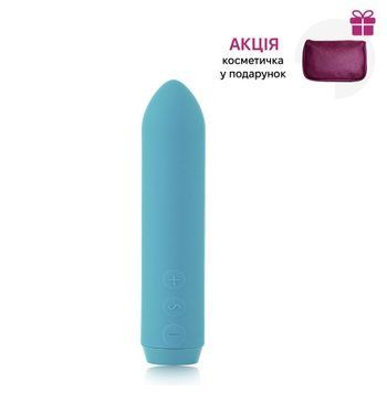 Минивибратор Je Joue - Classic Bullet Vibrator Teal с глубокой вибрацией и фиксацией на палец + подарок косметичка SO3030 фото