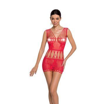 Бодистокинг мини-платье с бабочками Passion BS090 One Size red SO6389 фото