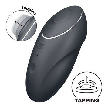 Вибростимулятор-пульсатор Satisfyer Tap & Climax 1 Grey, эффект постукивания пальцем, 2 мотора SX0567 фото