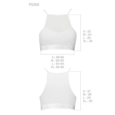 Спортивный топ с прозрачной вставкой Passion PS006 TOP L, white SO4243 фото