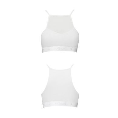 Спортивный топ с прозрачной вставкой Passion PS006 TOP L, white SO4243 фото
