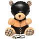Плюшевый медвежонок HOODED Teddy Bear БДСМ в кожаном капюшоне с поводком, 23x16x12 см SO9815 фото 1