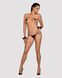Кожаные наручники-банты с длинной цепью Obsessive A745 cuffs, черно-красные, длинная цепь SO7190 фото 2