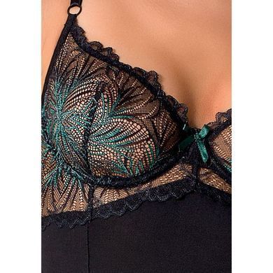 Корсет с пажами Passion Exclusive FLORIS CORSET S/M, black, трусики PS23708 фото