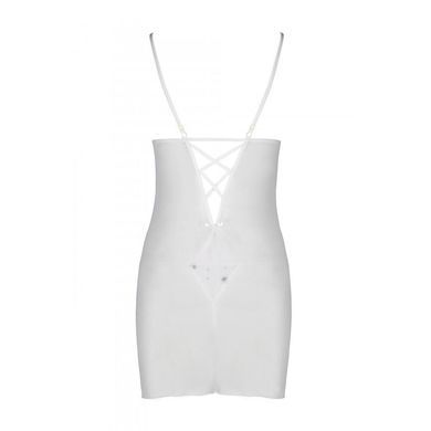 Сорочка с вырезами на груди, стринги Passion LOVELIA CHEMISE S/M, white SO4763 фото