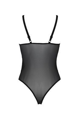 Боди Passion KERRIA BODY black, S/M, с высокими вырезами и верхом балконет SX0486 фото