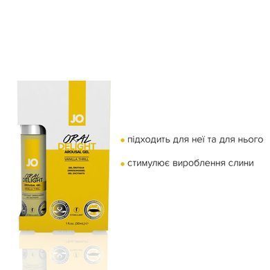 Гель для оральных ласк JO Oral Delight Vanilla Thrill (30 мл), эффект холод-тепло SO1495 фото