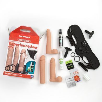 Набор для страпона Doc Johnson Vac-U-Lock Dual Density Experienced Set, диаметр 2&times;7см, 7,7см SO1990 фото