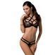 Комплект белья Passion Exclusive HAGAR SET S/M, black, стрепы, трусики и лиф PS24705 фото 1
