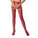 Эротические колготки-бодистокинги Passion S025 One Size, Red, имитация ажурных чулочков с пояском PSS025R фото 1