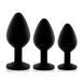 Набор силиконовых анальных пробок с кристаллом Rianne S: Booty Plug Set Black, диаметр 3,2см, 3,5см, 4,2см SO3889 фото 1