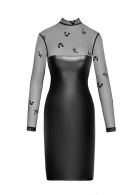 Платье Noir Handmade F310 Sublime, 3XL, black, миди, мокрый эффект, верх &mdash; сетка, длинный рукав SX0302 фото
