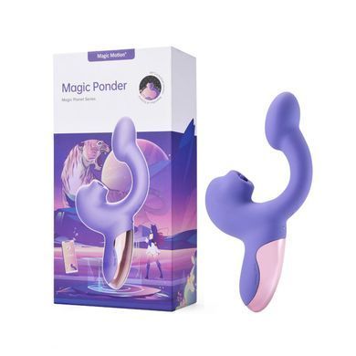 Смарт-вибратор Magic Motion Ponder Purple, двойная стимуляция, виброяйцо+язычок для клитора SX3228 фото